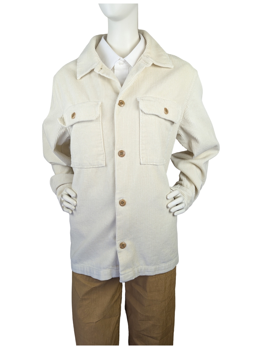 Gap Cream Corduroy Shacket Small Men’s 100% Cotton Oversized Unisex Shirt Jacket